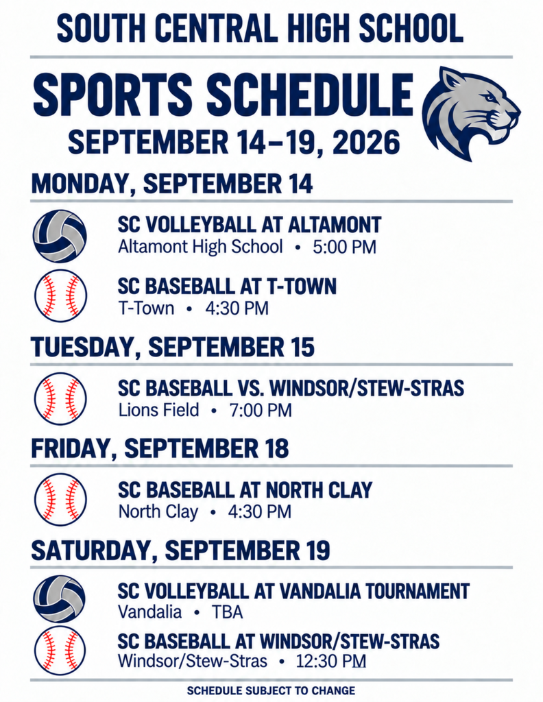 Sports schedule