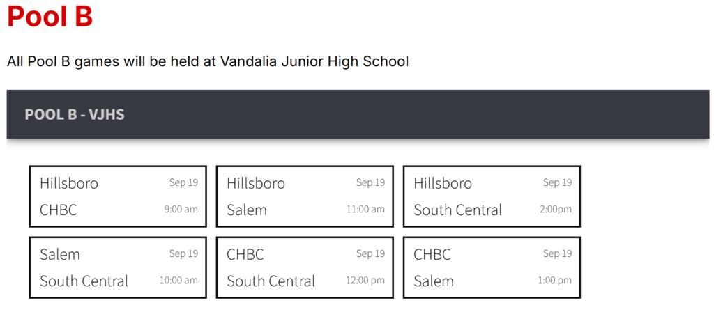 schedule