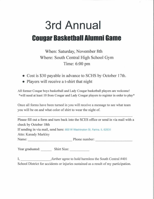 Sign up form for alumni game