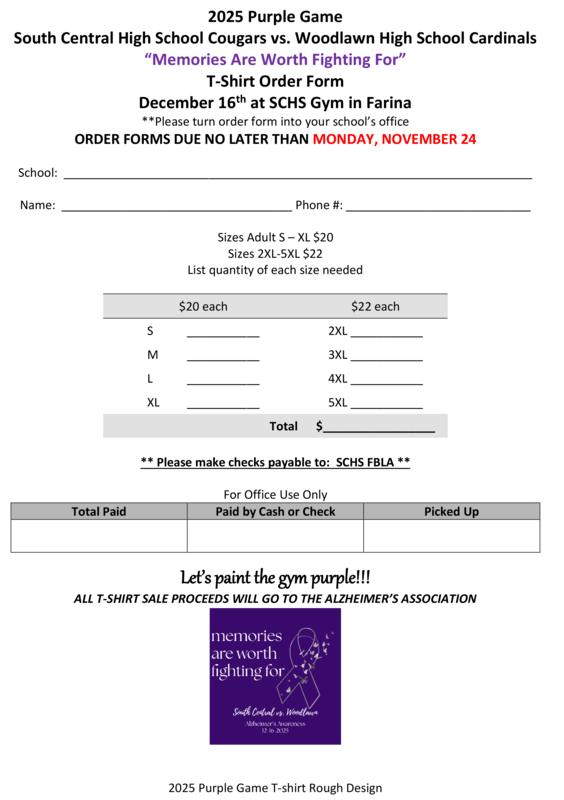 purple shirt order form