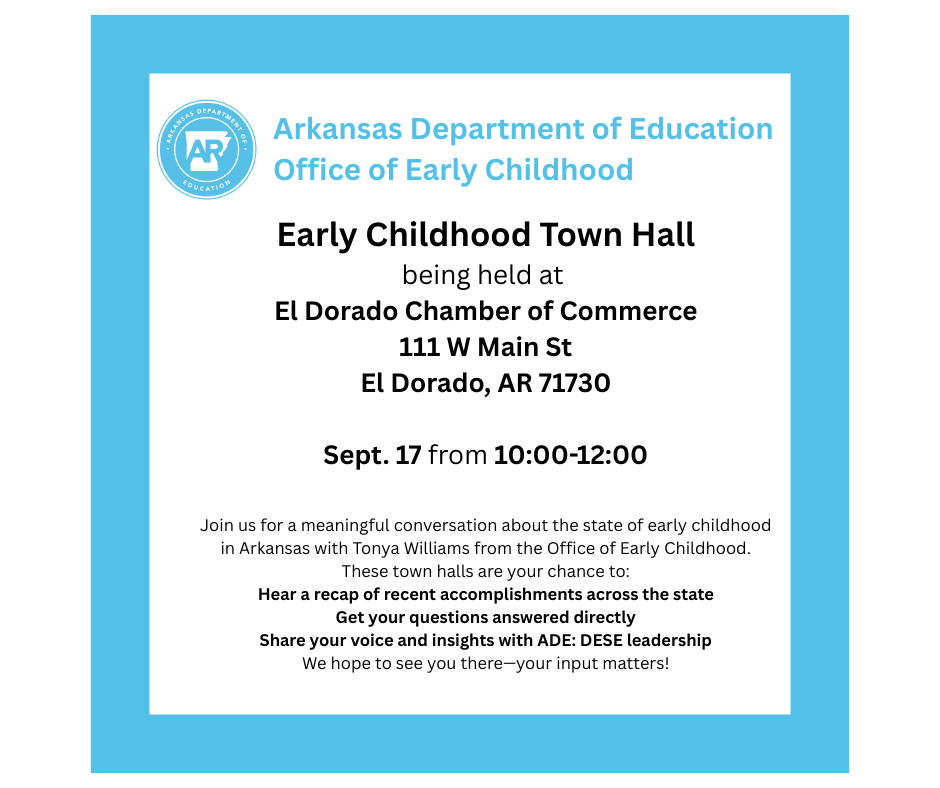 Early Childhood Town Hall flier.