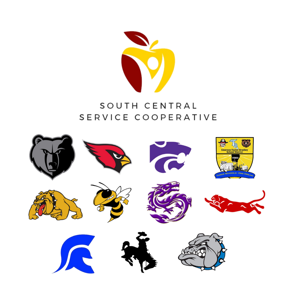 South Central Service Cooperative with all the mascots
