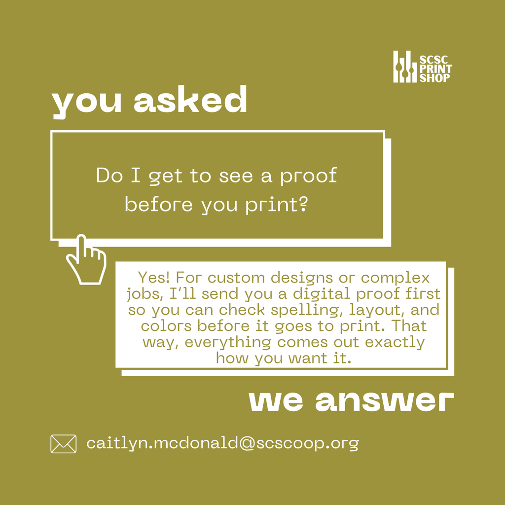 SCSC Print Shop Q & A