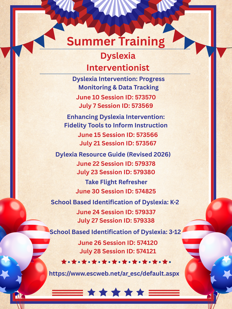 Summer Dyslexia Trainings