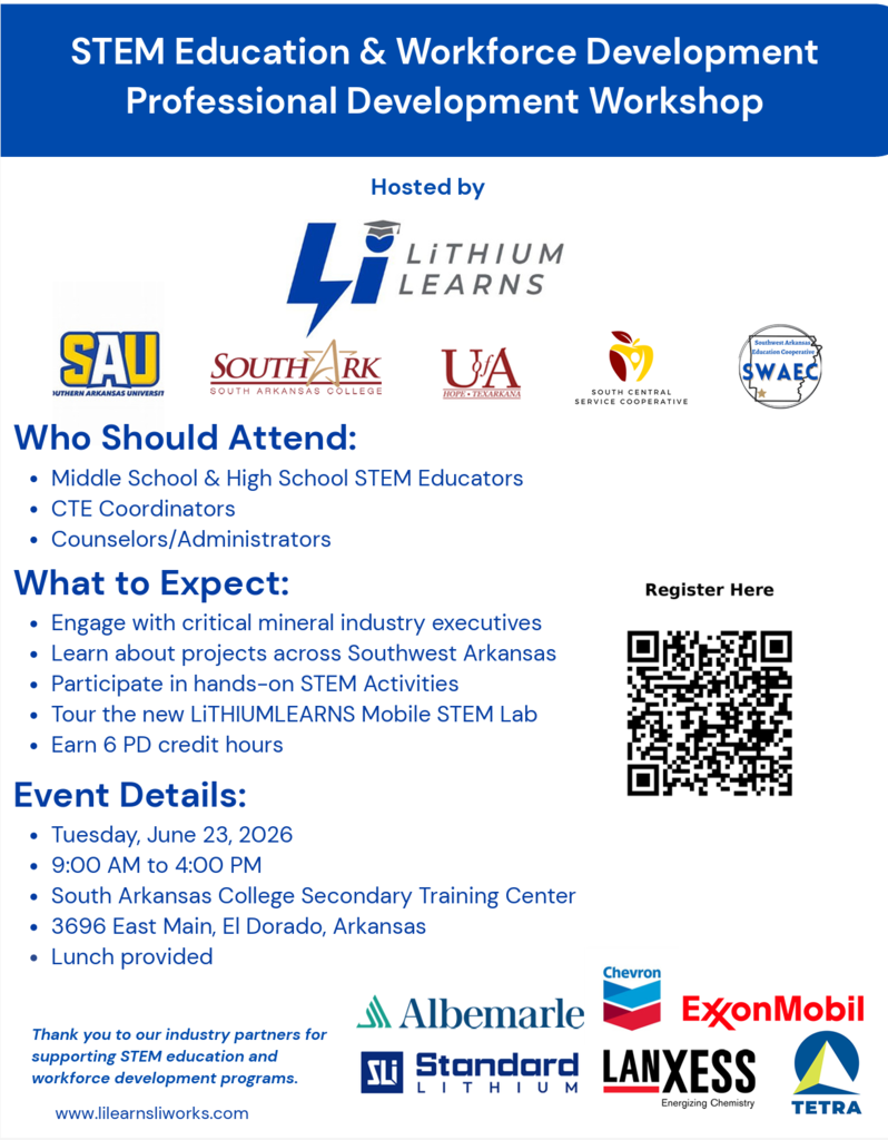 flyer for the Lithium learns workshop