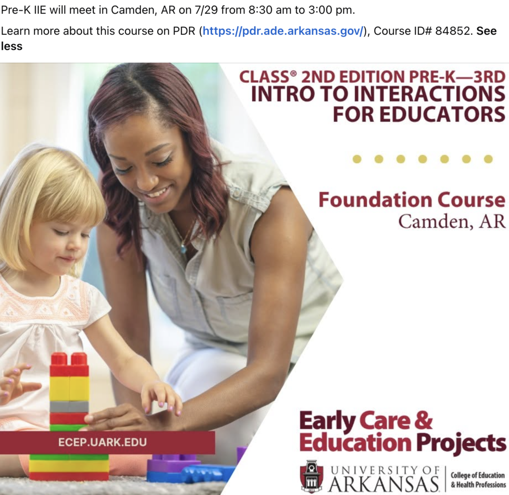 ECEP training flier. 