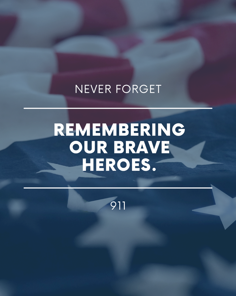 American Flag in the background. Never Forget. Remembering our brave heros. 911