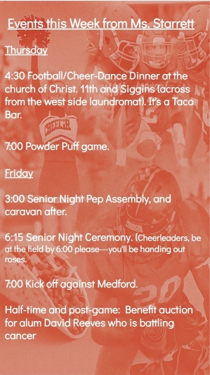 Senior Night Week events