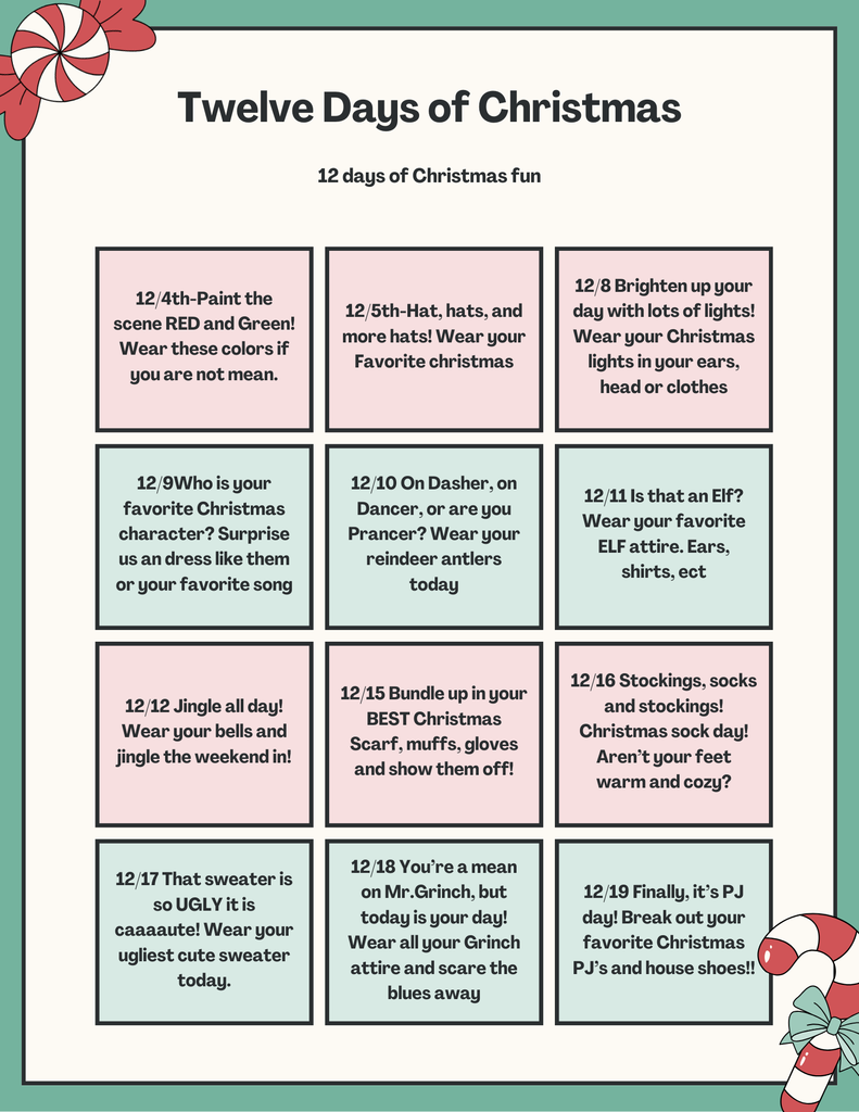 12 days of Christmas