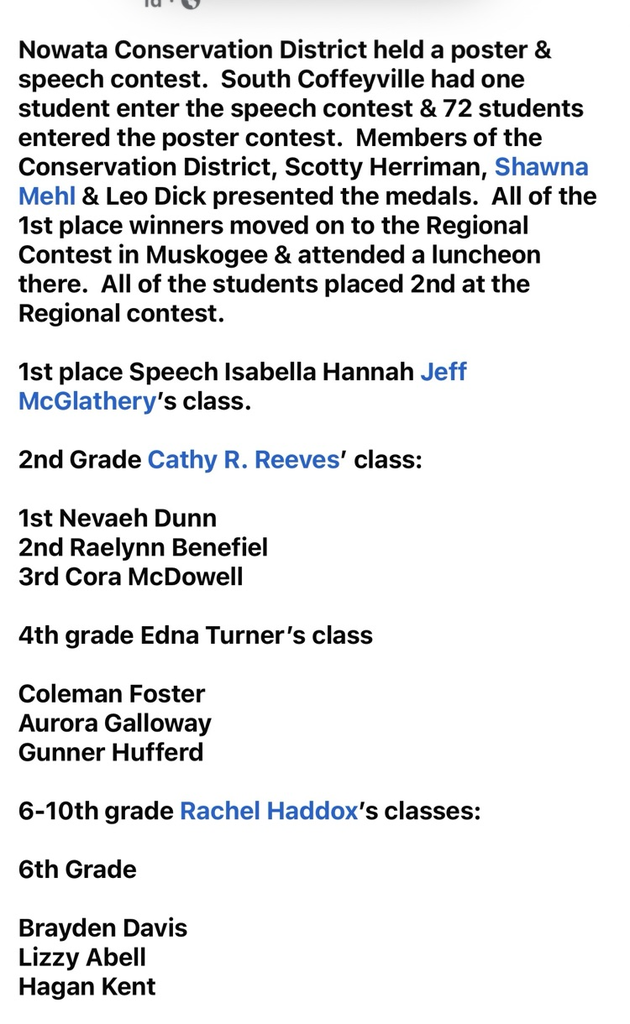 Nowata County Conservation Poster awards