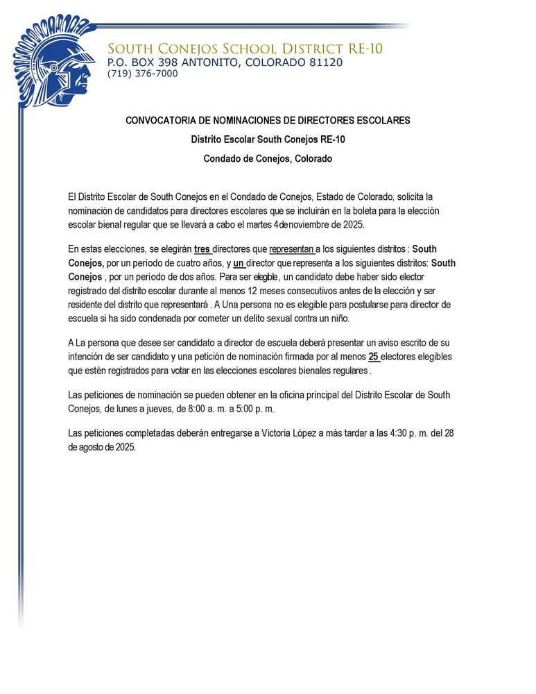 Convocatoria De Nominaciones De Directores Escolares