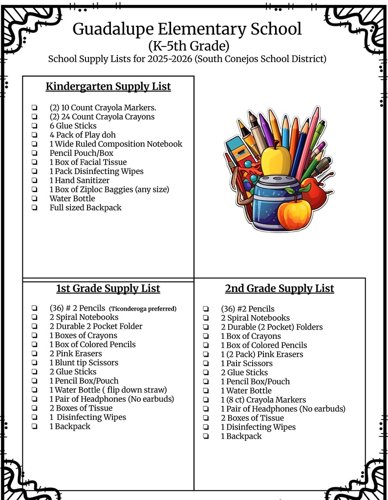 Photo: School Supply List