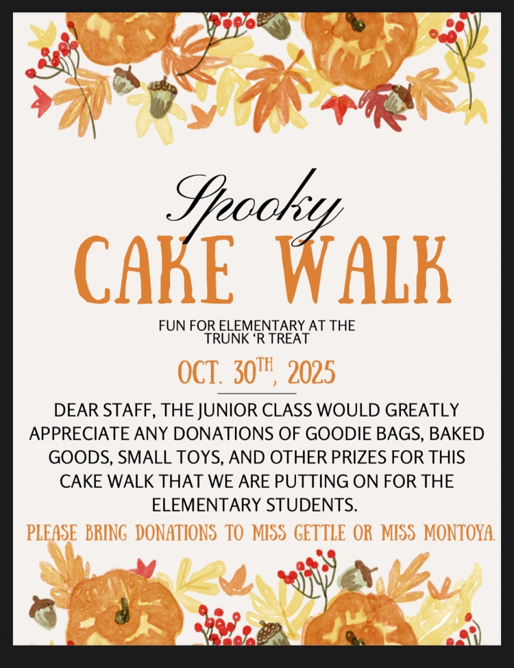 Spooky Cake Walk Donations Needed!