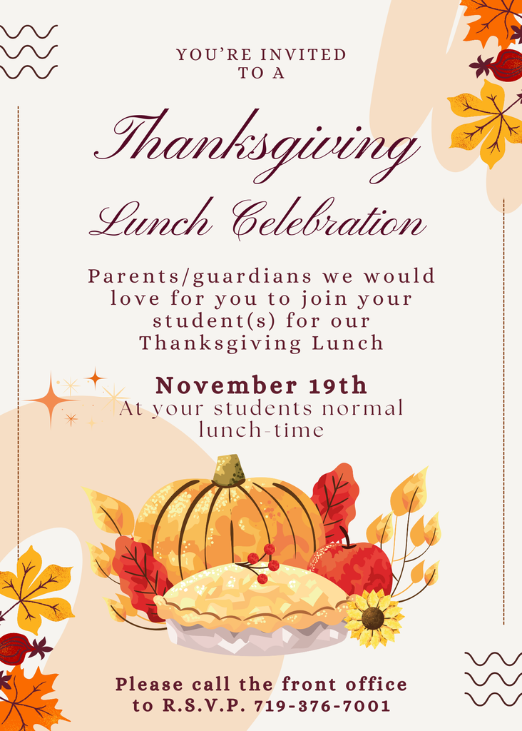 Thanksgiving Lunch: November 19th