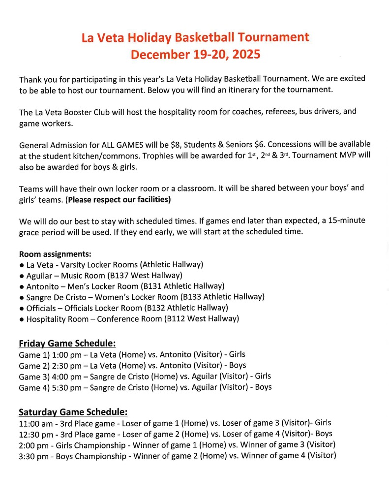 La Veta Holiday Basketball Tournament