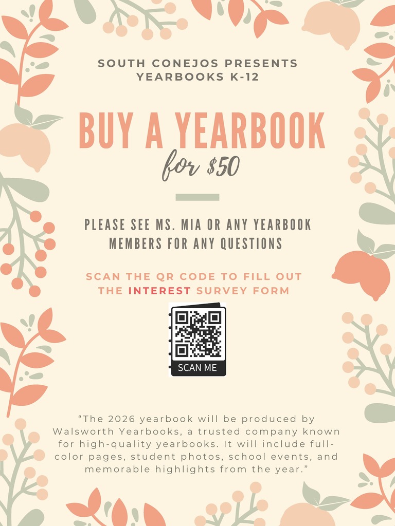 Flyer: Buy a Yearbook $50