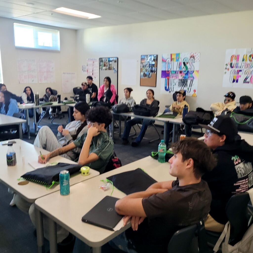Seniors listening to the presentation from the ASU Road Show team
