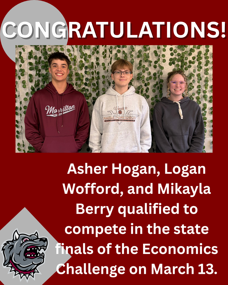 maroon background with gray circle at top and gray diamond at bottom. Devil Dog mascot in gray diamond. Picture of three students standing in front of an ivy-covered wall with white text below.