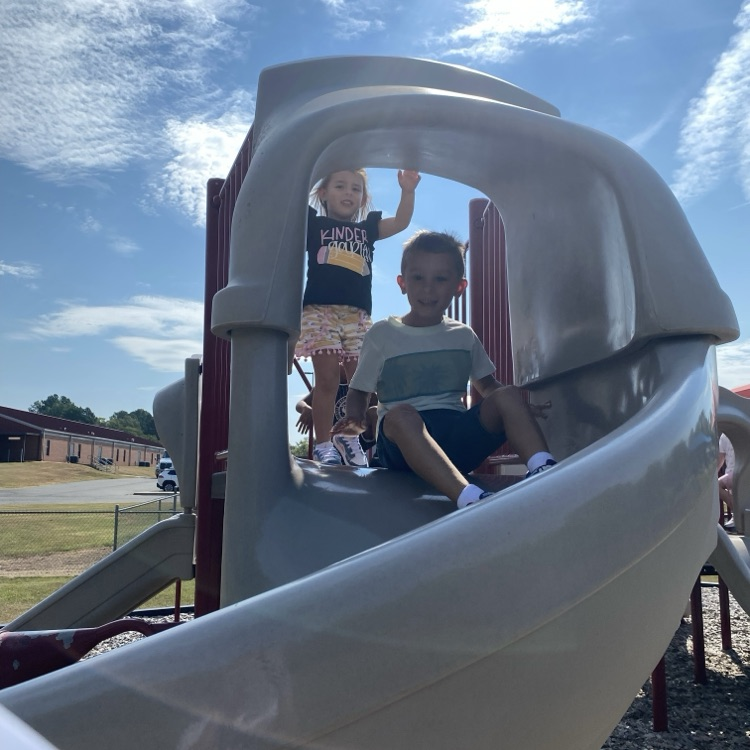 students on slide