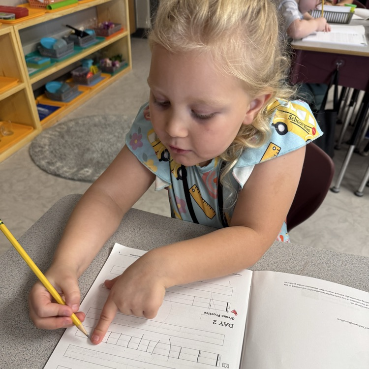 student writing