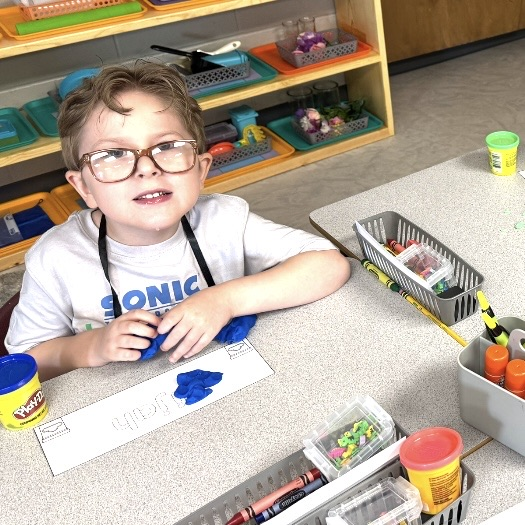 student at desk