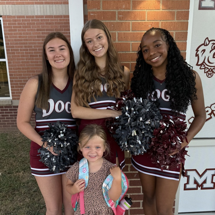 Meeting cheerleaders