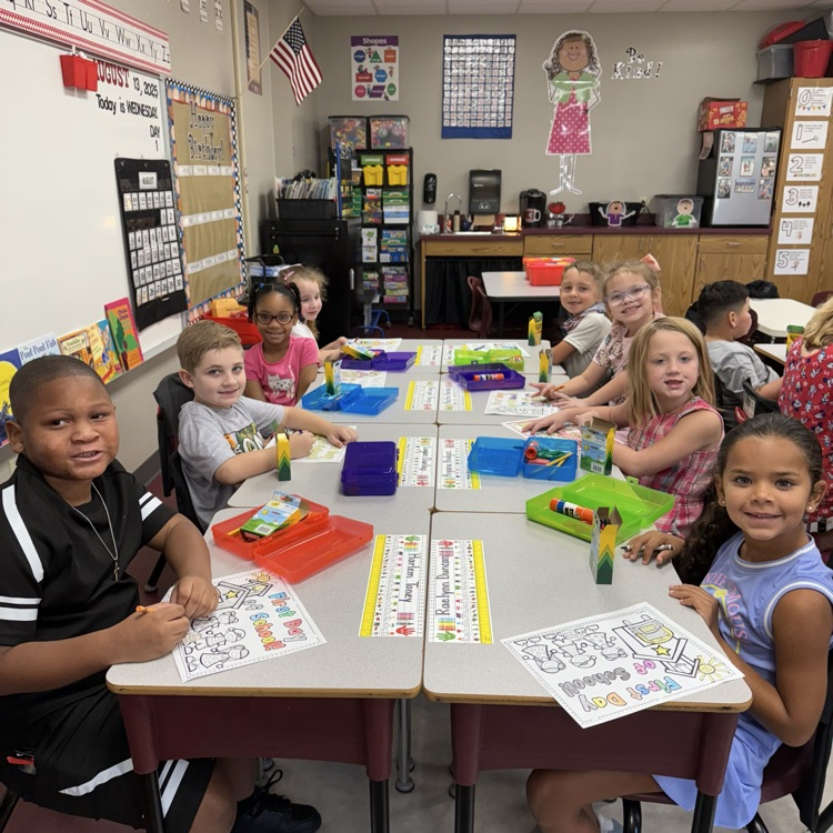 students at work