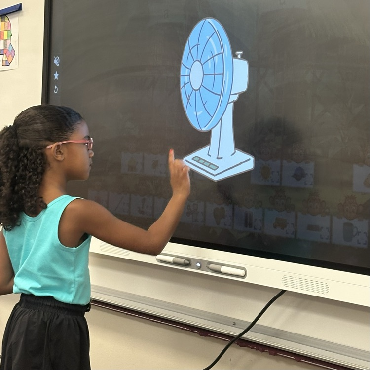 Student at SmartBoard