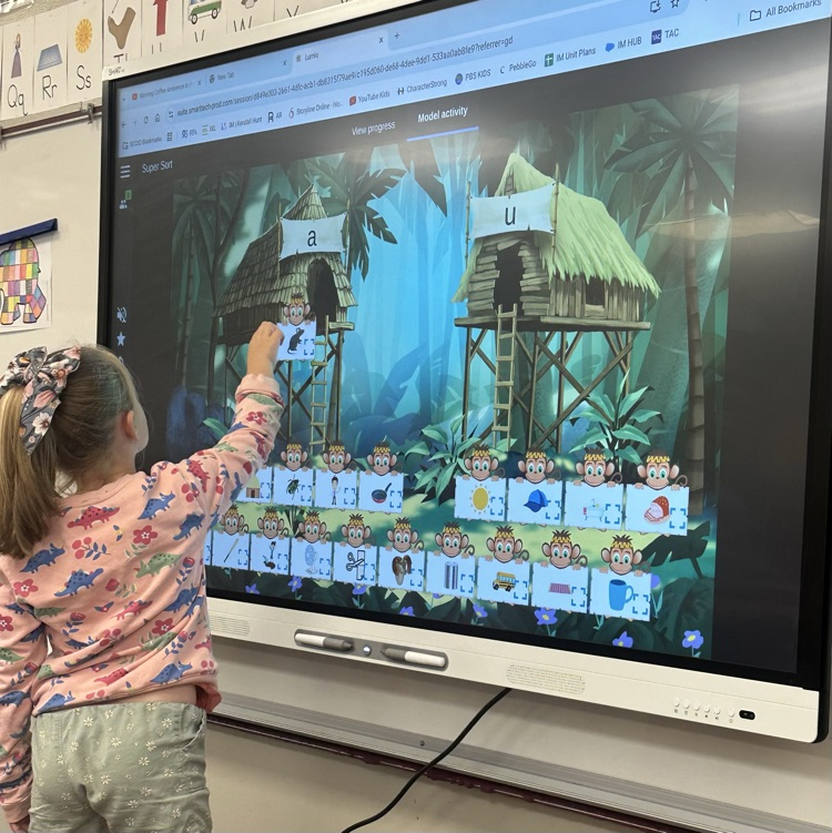 Student at SmartBoard