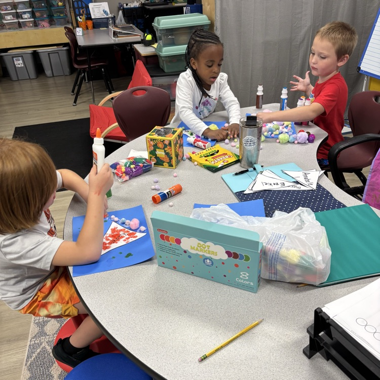 students working in centers