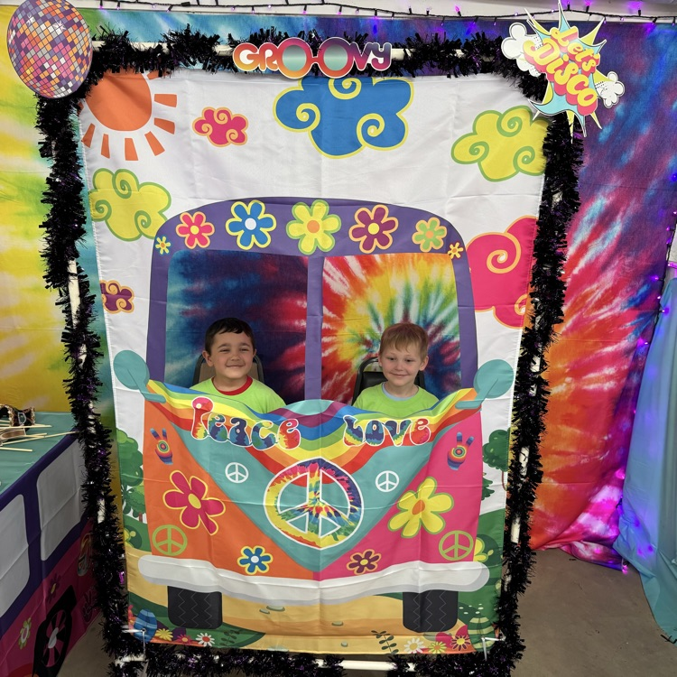 kids in a 60s van