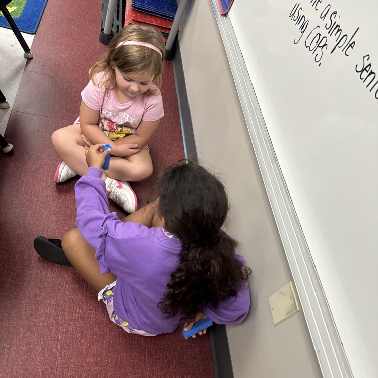 students playing a math game