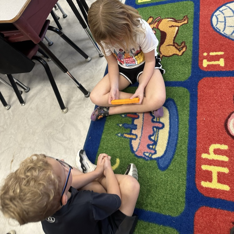 students playing a math game