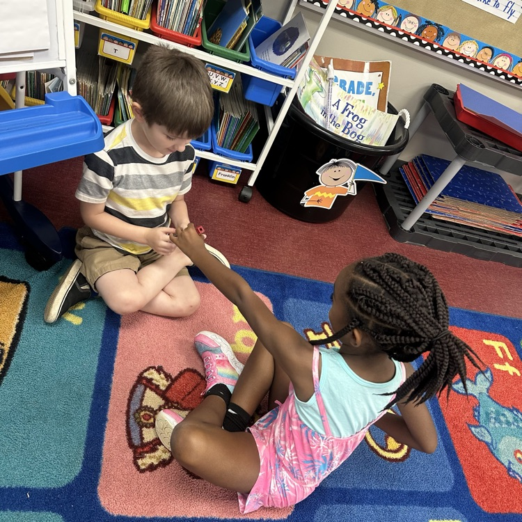 students playing a math game