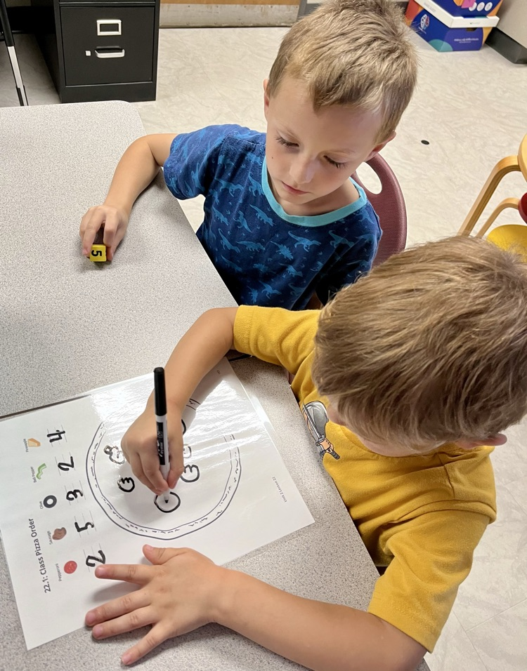 students working on math