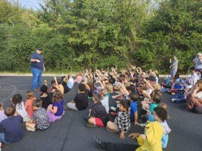 students learn about fire safety
