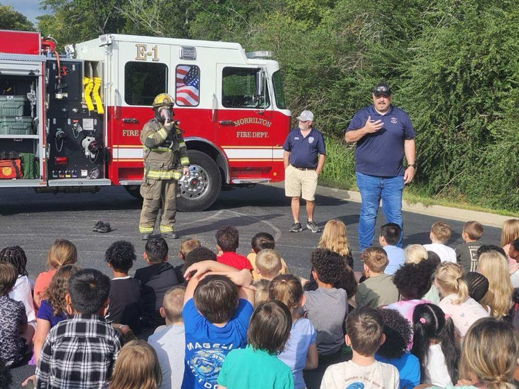 students learn about fire safety
