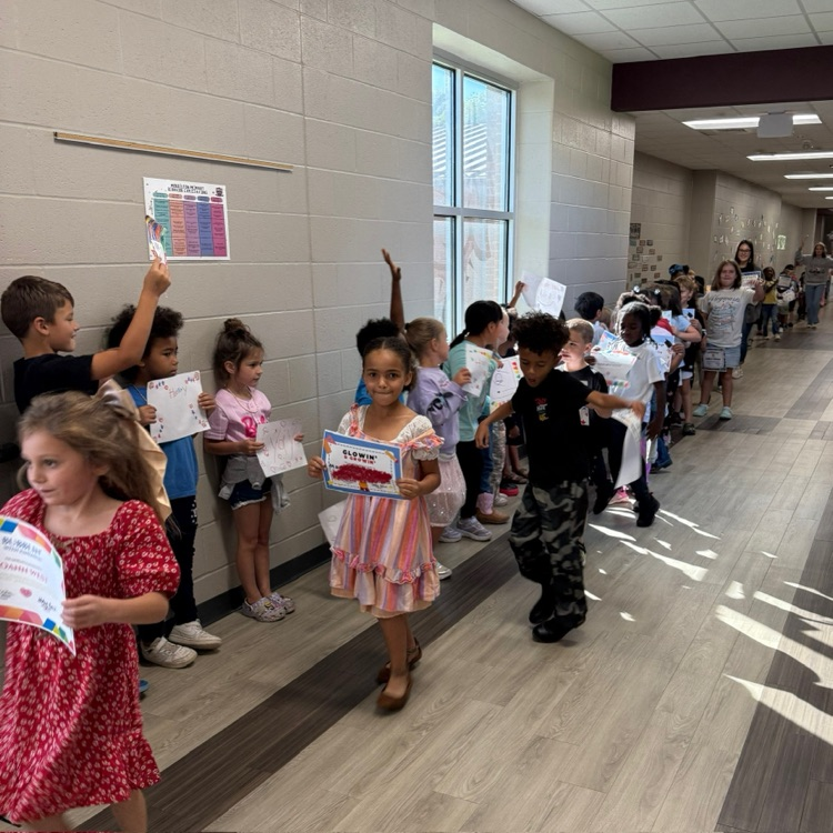 students in the hallway