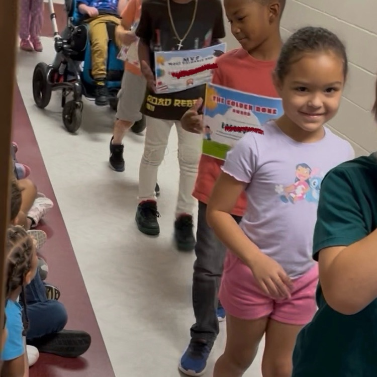 students in the hallway