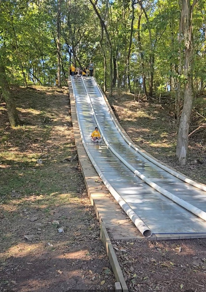 child on slide