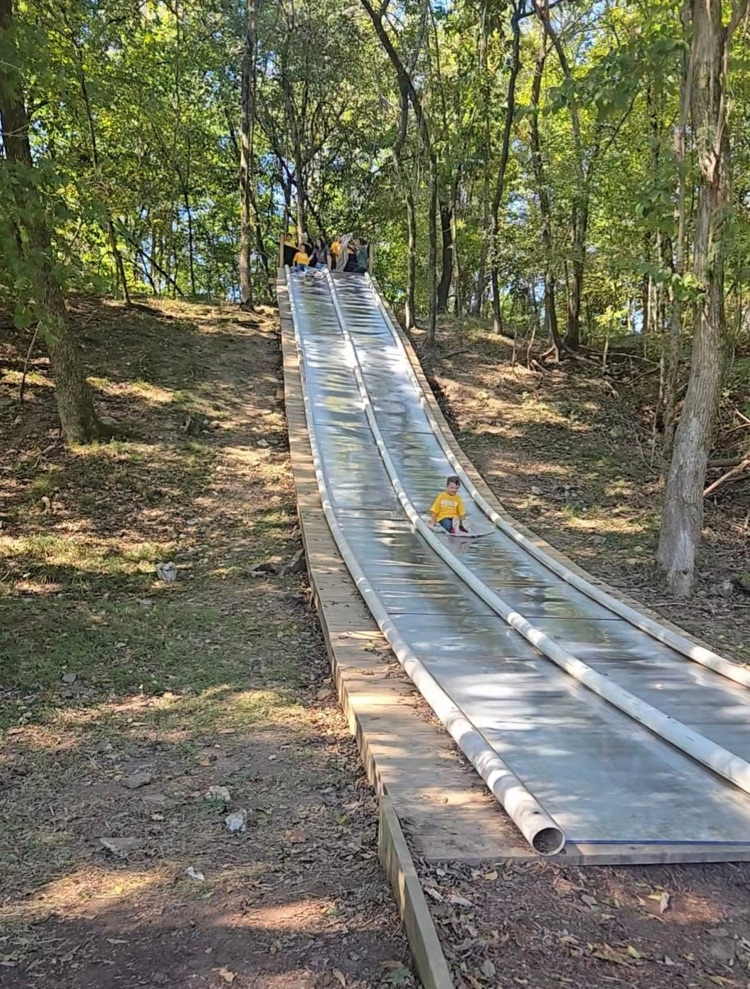 child on slide