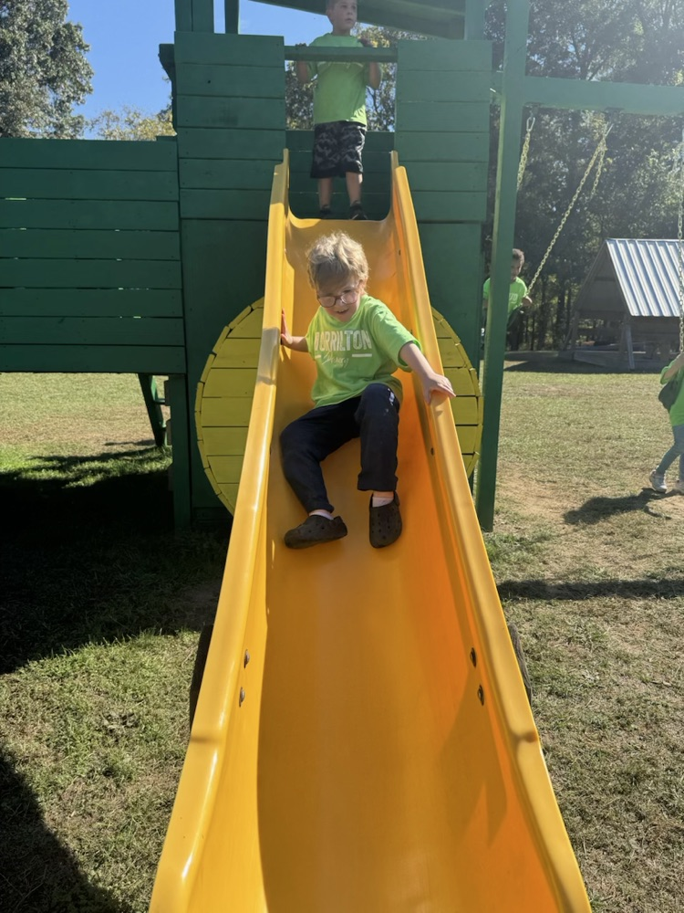 child on slide