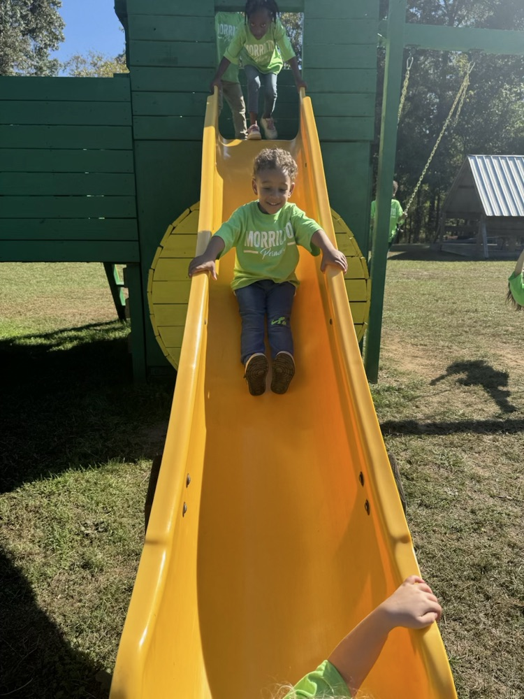 child on slide