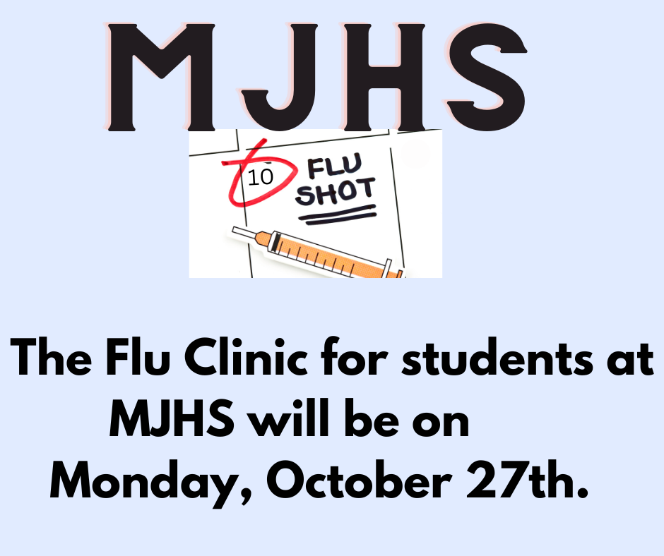 Flu shot date reminder with image.