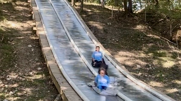 kids on the big slide