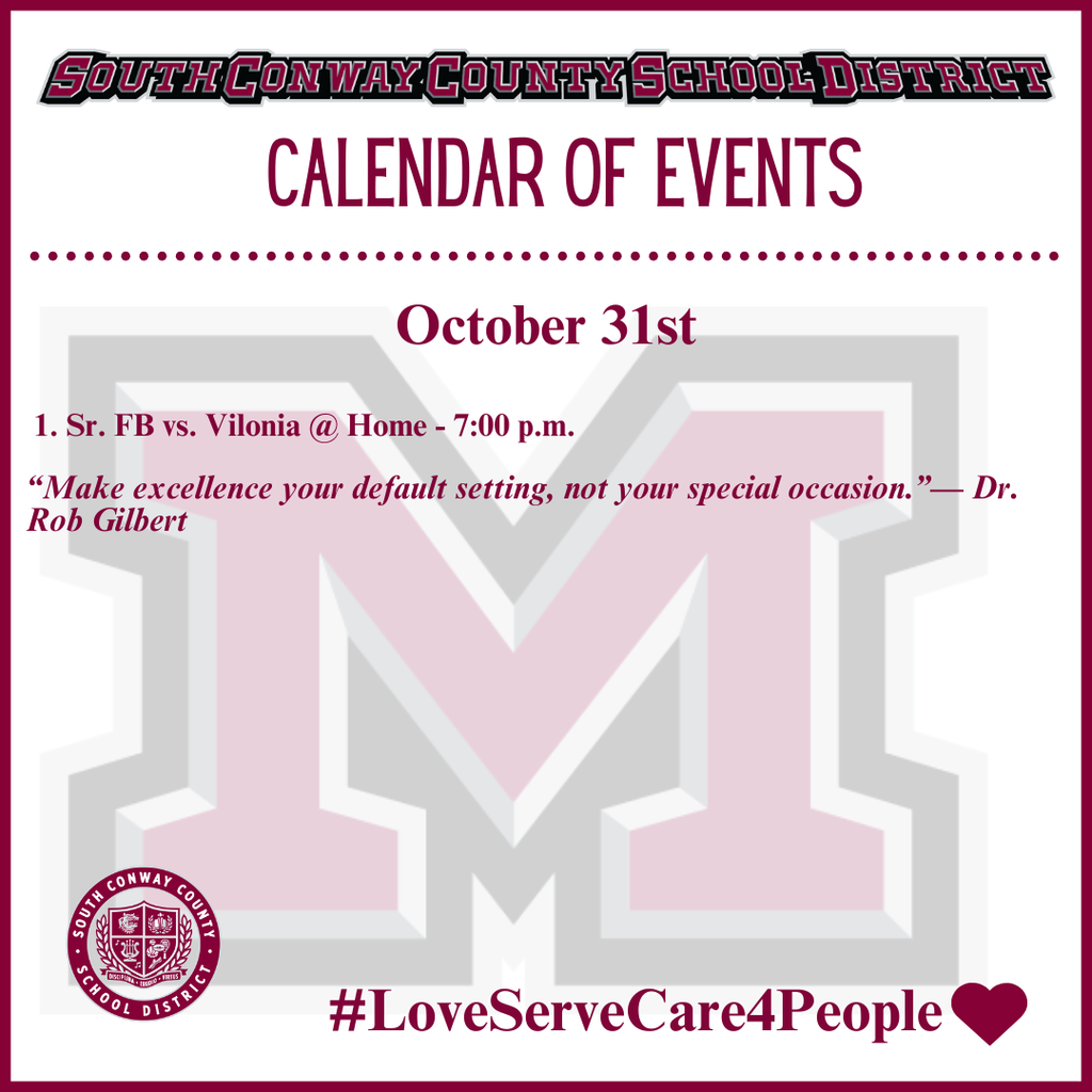 Oct. 31  Announcements