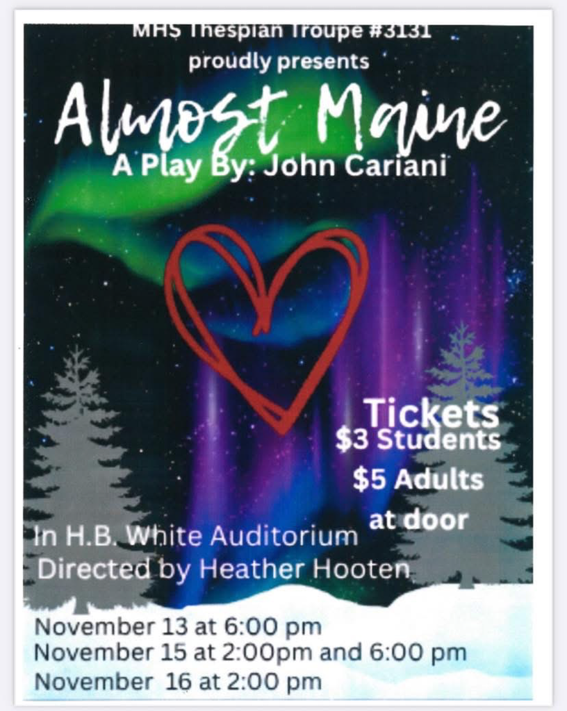 Play Poster with dates and times.