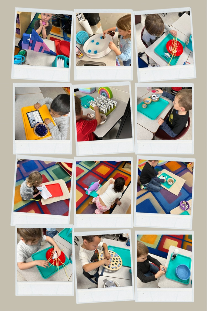 collage of students at work