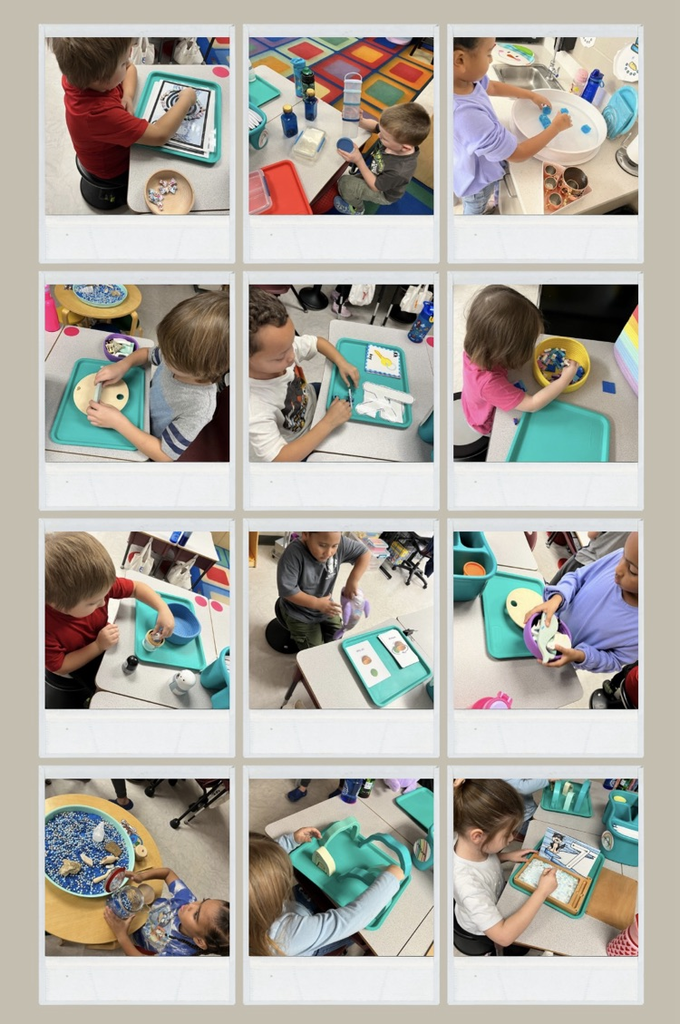 collage of students at work 