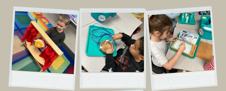 collage of students at work 